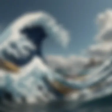 Symbolic use of color and perspective in 'The Great Wave'