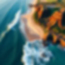 Aerial view of Honolua Beach showcasing its pristine coastline