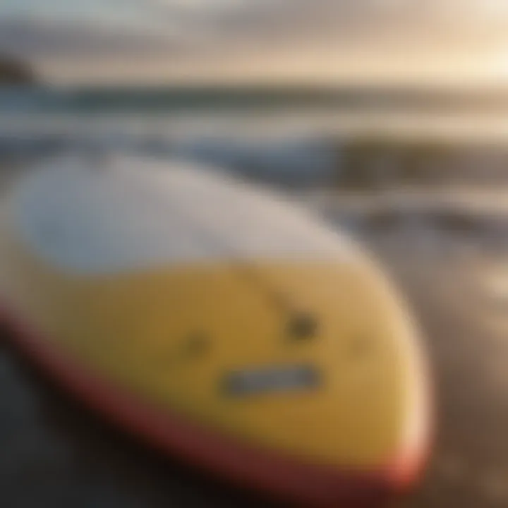 Surfboard with freshly applied wax ready for use