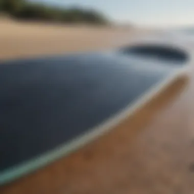 Close-up of bodyboard materials illustrating durability and flexibility