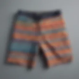 Vibrant board shorts showcasing various patterns