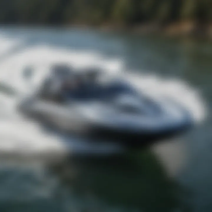 Close-up of jet boat technology, highlighting its innovative design and components.