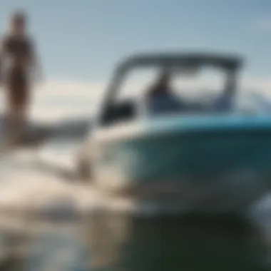 Close-up of innovative wakeboard boat features