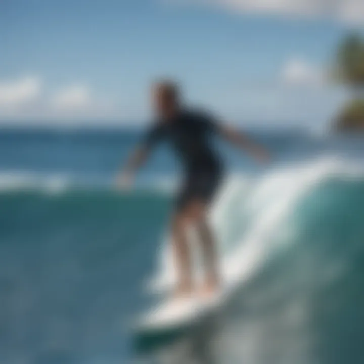 Surf instructor providing guidance to a student at Kapalua