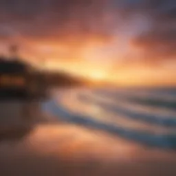 Stunning view of the surf camp at sunset