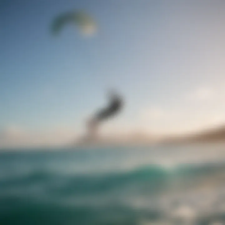 Kite surfer performing aerial maneuvers in Mexico