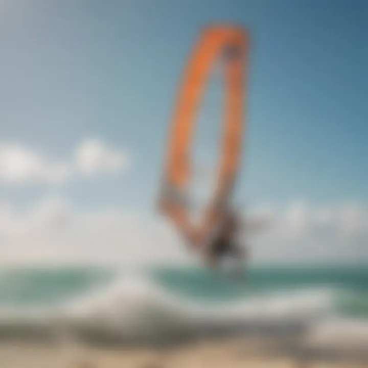 Kite surfers enjoying a sunny day at the beach