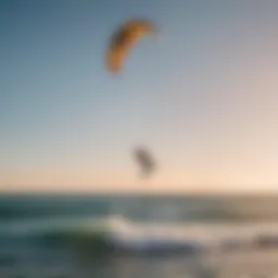 A vibrant kite soaring against a clear blue sky