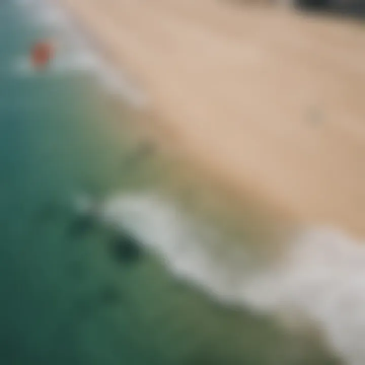 Close-up of kitesurfing kite in the sky