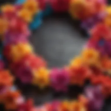 Variety of vibrant lei flower necklaces