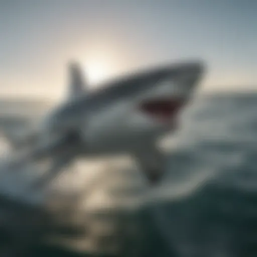 Majestic Great White Shark Swimming in Open Ocean