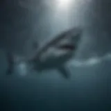 Majestic shark swimming in ocean depths