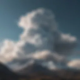 Majestic stratocumulus clouds over mountain peaks