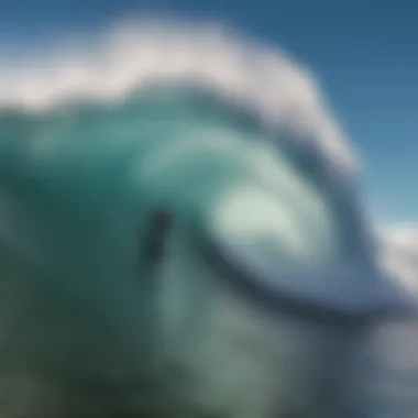 Surfer riding a majestic wave at Topsail, NC