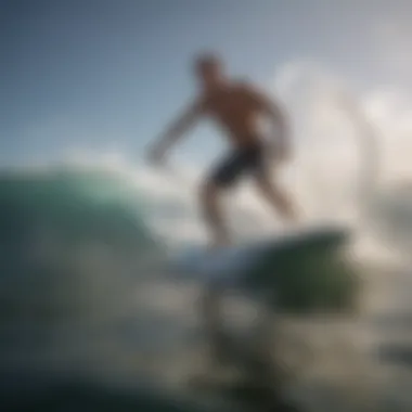 Paddle board maneuverability demonstration in waves