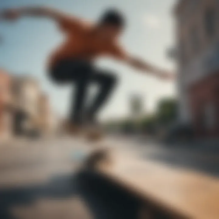 Skateboarder showcasing core stability on the board