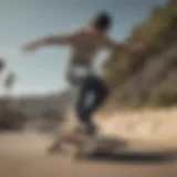 Skateboarder executing a perfect balance trick