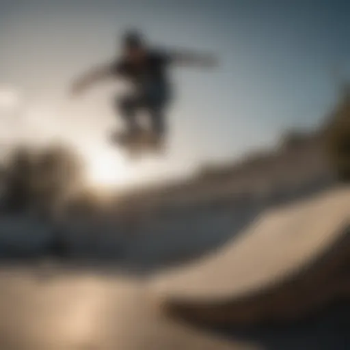 Skateboarder performing a stylish kickflip trick