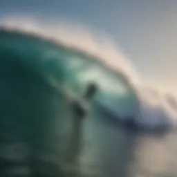 A surfer gracefully riding a wave with precision and skill