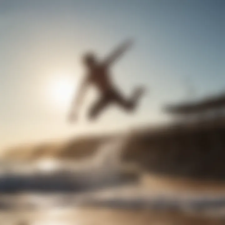 Athlete performing back flip on a sunny day