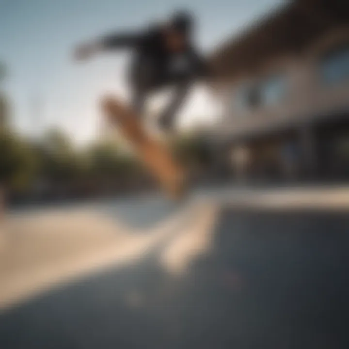 Skateboarder performing a varial flip with style and skill