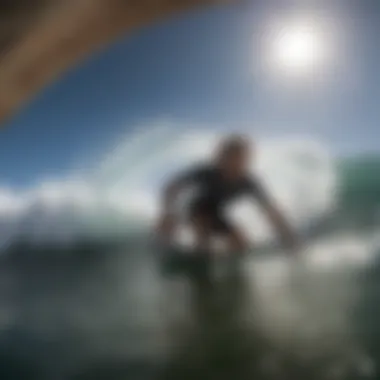 Surfer carving through a barrel in Puerto Rico