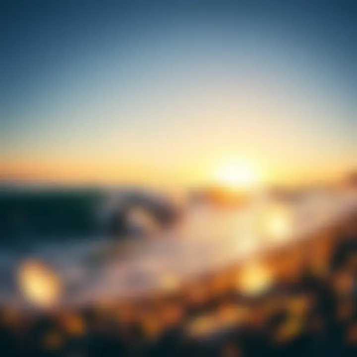 Sunset Surfing Experience A panoramic view of surfers riding waves at sunset