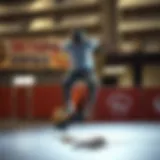 Demonstration of the ollie technique on a skateboard