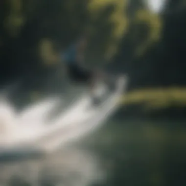 Wakeboarder catching air during an impressive jump