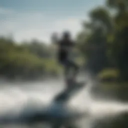 Wakeboarder executing a flawless turn on the water