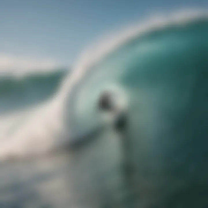 Surfer executing a perfect cutback maneuver