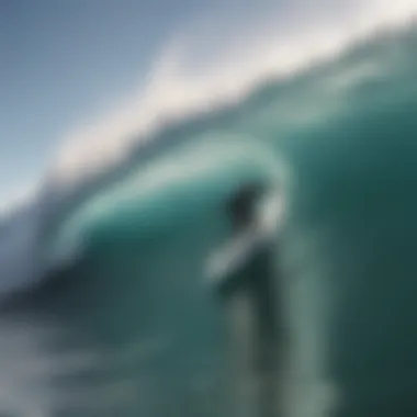 Surfer performing a powerful bottom turn