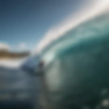 Surfer navigating a barrel with skill and focus