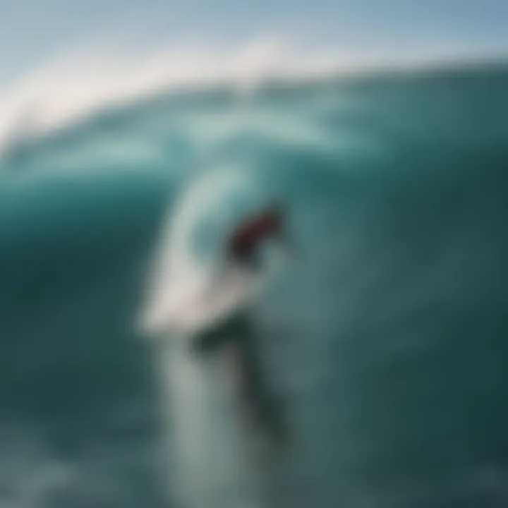 Surfer executing a perfect cutback maneuver