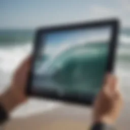 Tablet with Surf Forecasting App