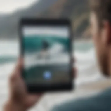 Tablet with Surfing Community App