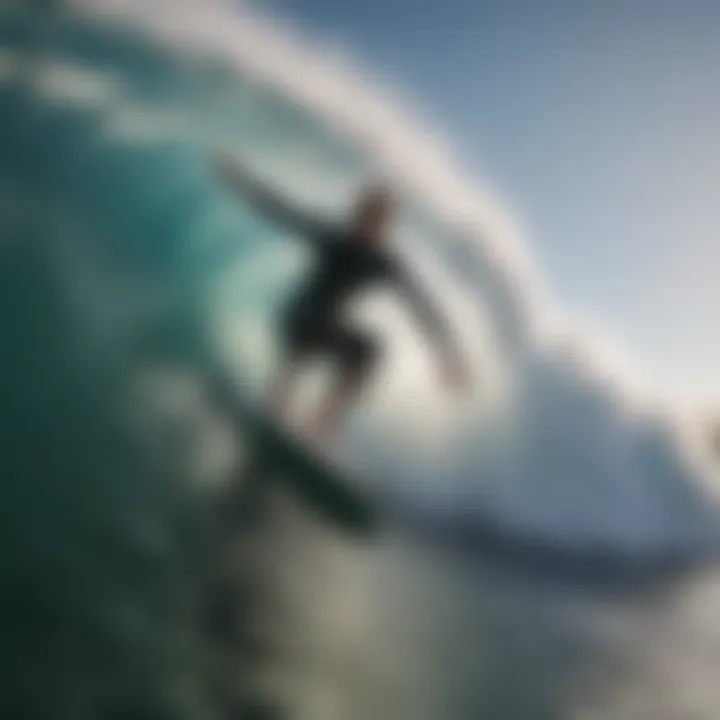 A surfer riding a barrel wave with finesse