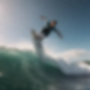 A surfboarder executing a perfect aerial maneuver