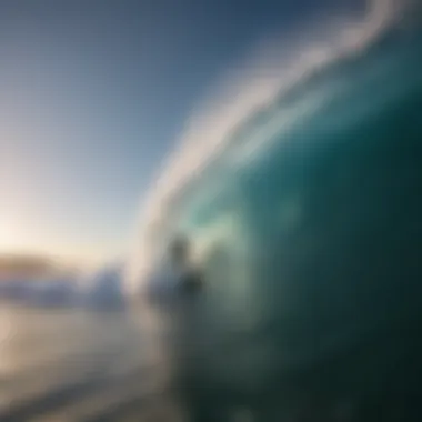 A serene ocean wave breaking, ideal for surfing