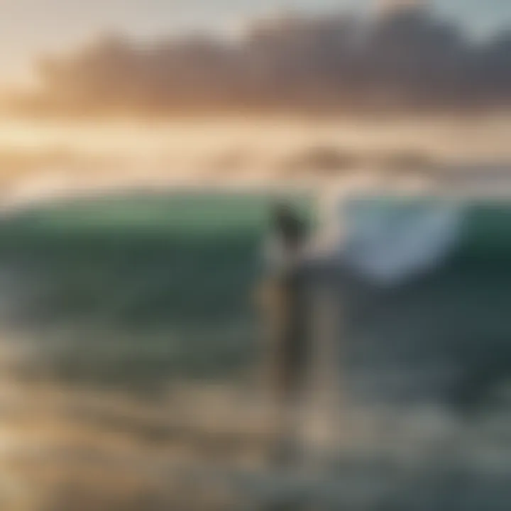 Surfboarders sharing a wave