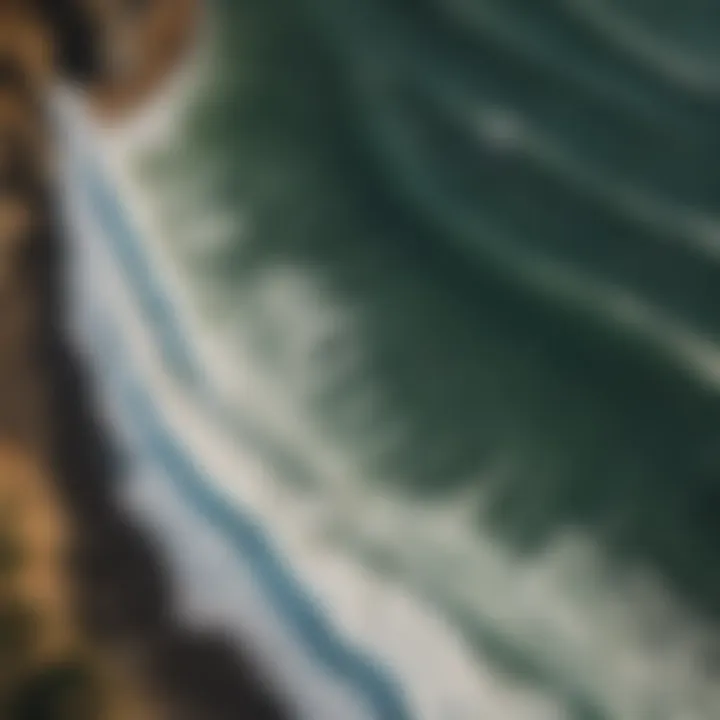 Aerial view of Newport's surf coastline