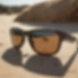 Stylish Oakley surf sunglasses on a beach setting