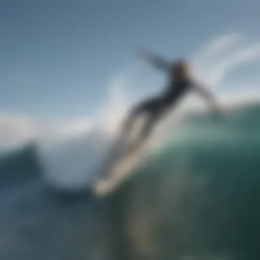 Ocean Rodeo Surfer Balancing with Skill and Grace