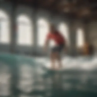 Surfer practicing agility drills in the gym