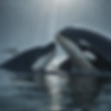 Orca Mother Caring for Calf