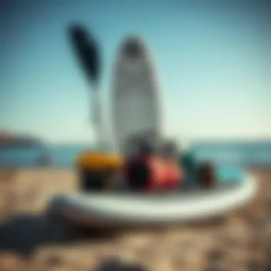 A well-organized storage solution for paddle board accessories