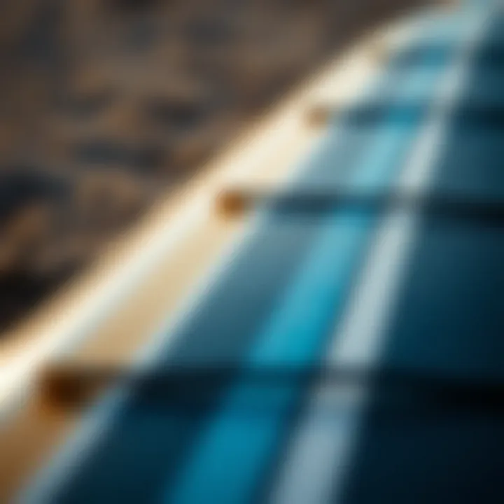 Close-up of the materials used in a paddle board