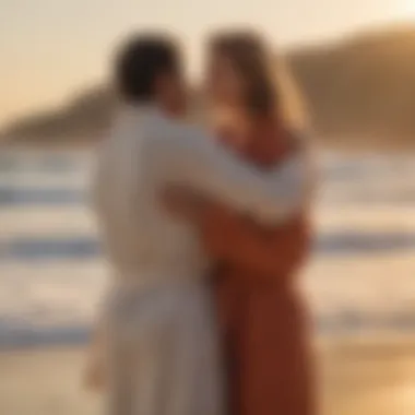 Person Wearing Surfing Towelling Robe at Sunset Beach