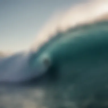 Surfer carving on a massive wave at Pipeline