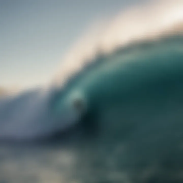 Surfer carving on a massive wave at Pipeline